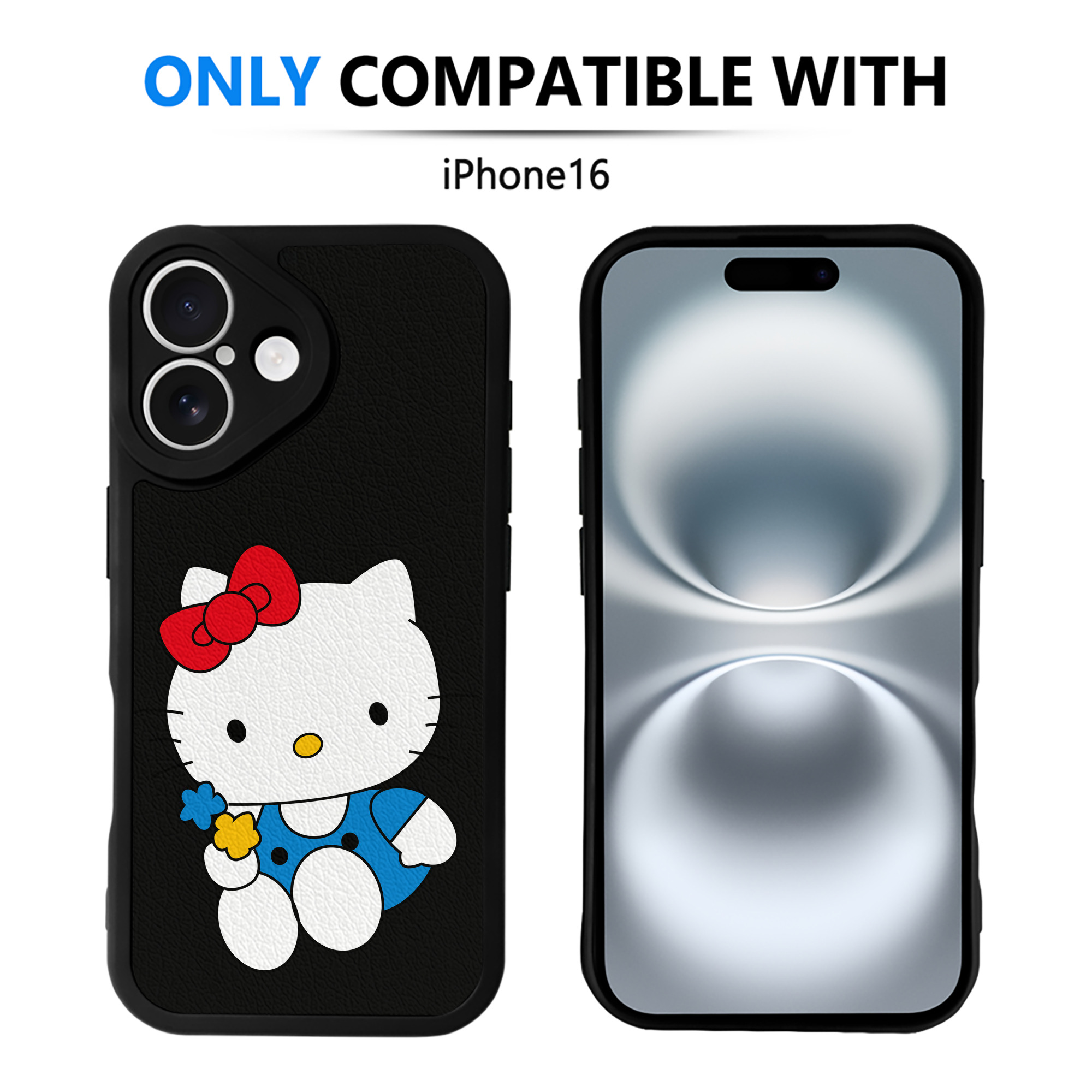 （画像用） Hello Kitty ハローキティ 【iPhone 16シリーズ対応】シリコンスマホケース（レザー調） 材質：シリコン